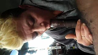 She eagerly swallows that black nut down her throat