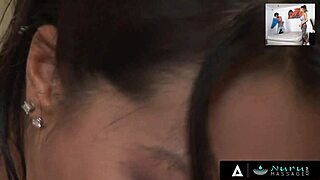 Asa Akira gives footjob in bath before riding big cock pov