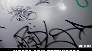 Three sluts sneak for bathroom orgy