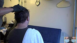 couple explores gay fetish while dying hair brown