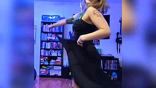 Can black lingerie on a blonde milf make striptease this hot and wild?