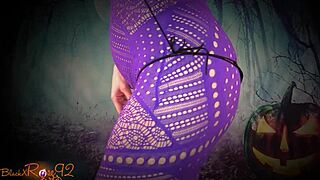 ugh, happy halloween y’all... watch me strip in black stockings, oops tore em!
