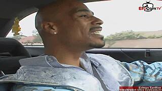 Busty blonde enjoys BBC and facial in heels