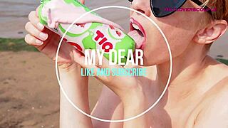 Horny Milf Teaches Blowjob On Beach