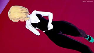 spider gwen wants to fuck using her suit in the love hotel adult version