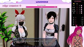 vtuber lewdneko plays harem hotel game with cute maid dating