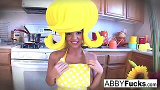 Wow! Abigail's Giant Cucumber Solo in Kitchen Dress Up!