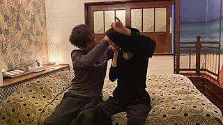 Halloween Cosplay Forces Asian Mature into Deepthroat and Creampie