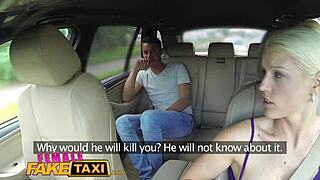 Holy! Female Fake Taxi Blonde MILF With Big Tits Fucks Young Stud On Backseat