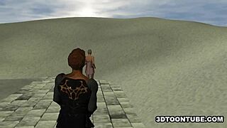 3d cartoon babe explores outdoor adventures