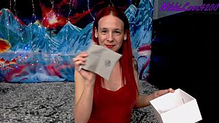 beyourlover toy review with redhead demonstrating dildos and vibrators