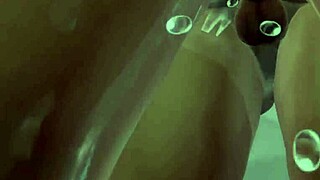 3D hentai babe gets pussy licked in steamy bath