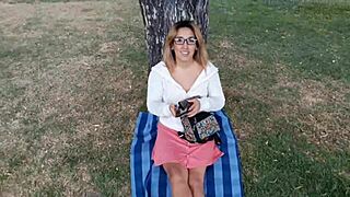 Blonde Flashes Shaved Pussy And Tits Outdoors For Cash