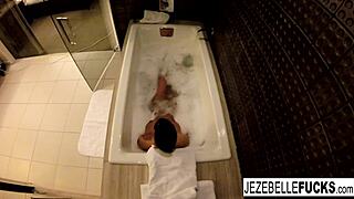 Sexy Brunette Pornstar Jezebelle Bond Films Nude Bath