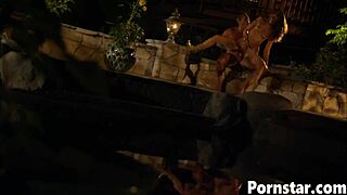 hot delilah strong bangs hard outdoors for a facial 😜