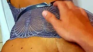 Sexy lingerie flashing in interracial group swingers scene, small waist amateurs tease with close-up views.