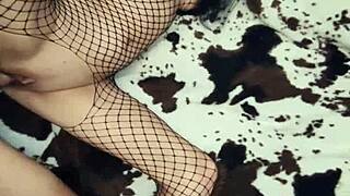 Milf Wife in Fishnet Body Takes Intense Anal Stretching in Hot Scene