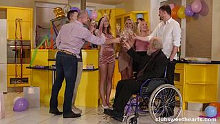 Crazy Birthday Party Turns Into Wild Family Threesome With Doggystyle Action