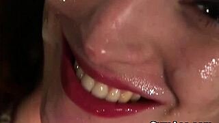 Stunner Gulps Cum Load On Face After Wild Blowbang