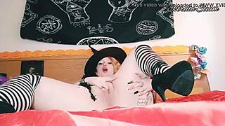 Witch Masturbates With Her Long Nails