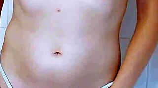 wet teen flaunts sexy big ass and perfect tiny tits