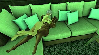 Invitation to muff diving on sofa