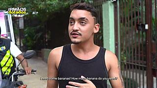 Twink fucks salesman in public outdoor anal sex!