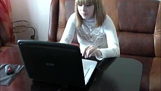 this teen feels so horny masturbating her pussy while introducing her college teacher