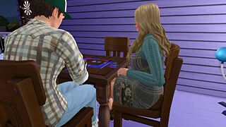 Boring girlfriend turns wild with cumshot fuck on her boardgame