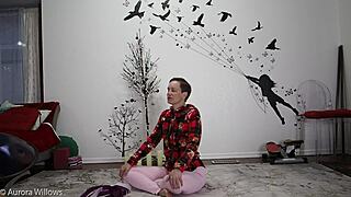 Yoga lesson with mature instructor