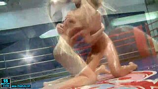 hot sluts oiled wrestling with strapon and licking