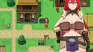 Redhead girl fights bandits to save boy in nasty hentai clash