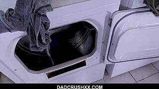 Slutty teen giving stepdad a sloppy blowjob