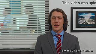 Passionate Gay Coworkers Fuck In Office