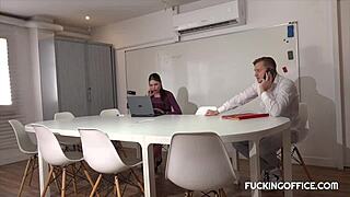 the secretary says, 'cool me down with your cock!'