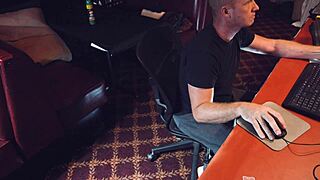 dayanara slurps the cock and cum of pro gamer during hardcore fucking and gagging