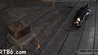 this hotty got collared, legs spread wide open, and pounded hard in a rough doggystyle session.