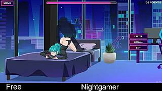 Nightgamer features cute girlfriend in erotic hentai anime scenes with friends