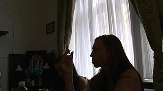 Party girls try on panties in the backroom