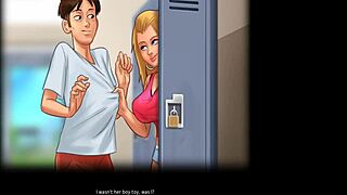 roxxe gets pounded hard in the locker room during summertime saga game