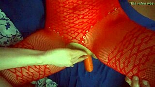 Damn! Sexy girl gets off watching her boy jerk with a carrot!
