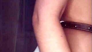 Teen in cosplay rubs her body and relaxes