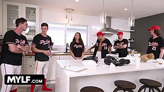 milf callie brooks in uniform gives blowjob with big tits 😍