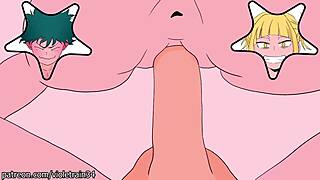 Deku jerks off then bangs Himiko Toga in this uncensored hentai! 😈