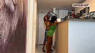 hot babe sucked off the water delivery guy bareback