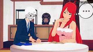 Kushina Uzumaki gets pounded while Sarada Uchiha burns with jealousy in this fantasy hentai.