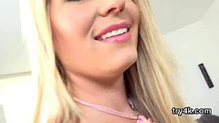 nice teen 18+ gives pov blowjob then gets cunt banged hard in group