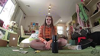 Blonde Teen Tests Vibrator on Pussy