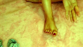 Latina Woman Fixes Her Feet And Enjoys A Relaxing Massage