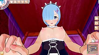 re zero rem pov experience in 3d anime game koikatsu.